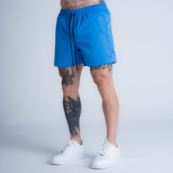 Shorts Curto de Tactel Mith Nation Embroidery Azul