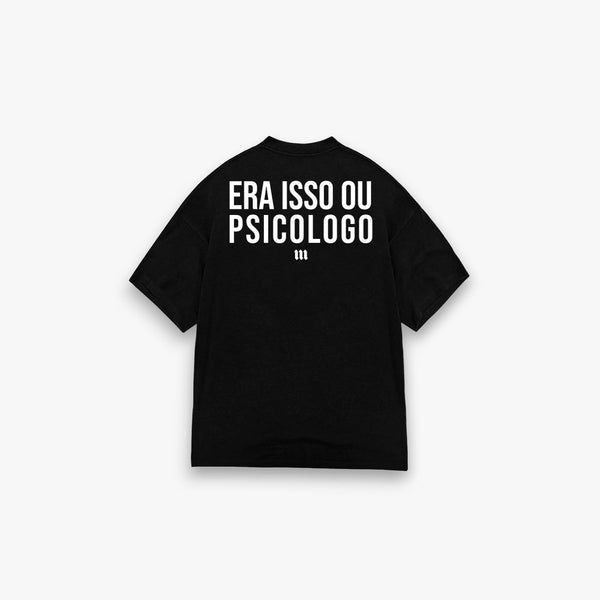 Camiseta Oversized Treino Mith Era Isso ou Psicólogo Preto