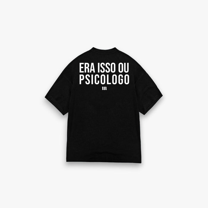 Camiseta Oversized Treino Mith Era Isso ou Psicólogo Preto