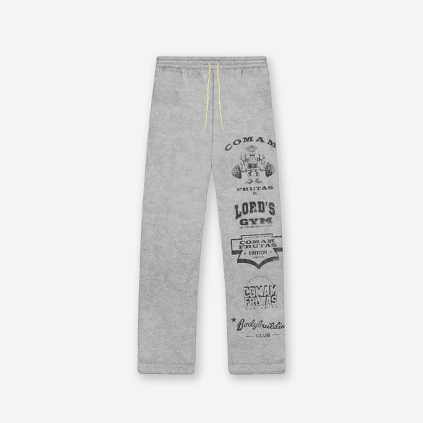 Calça de Moletom Oversized Reta Mescla Cinza Lord's Gym