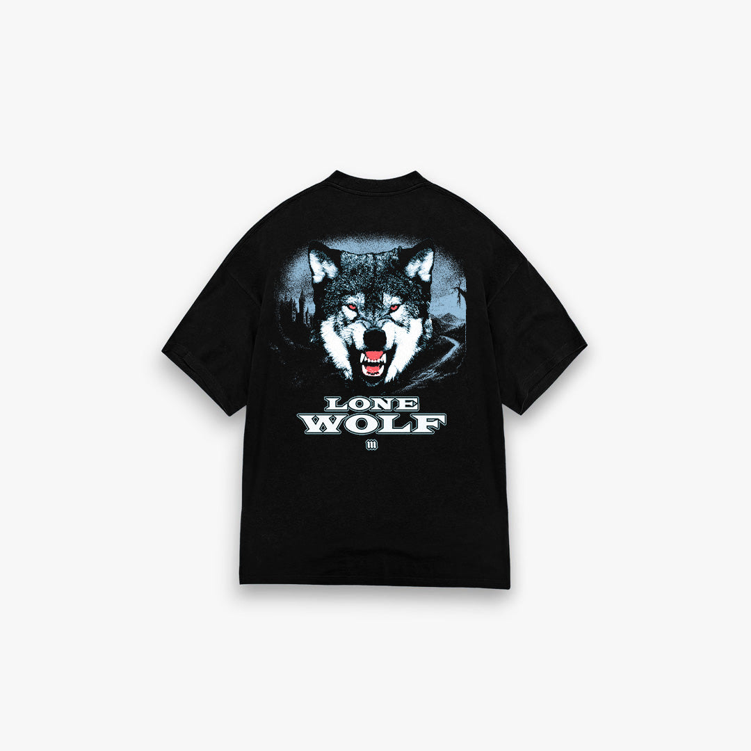 Camiseta Oversized Treino Mith Lobo Solitário Preto
