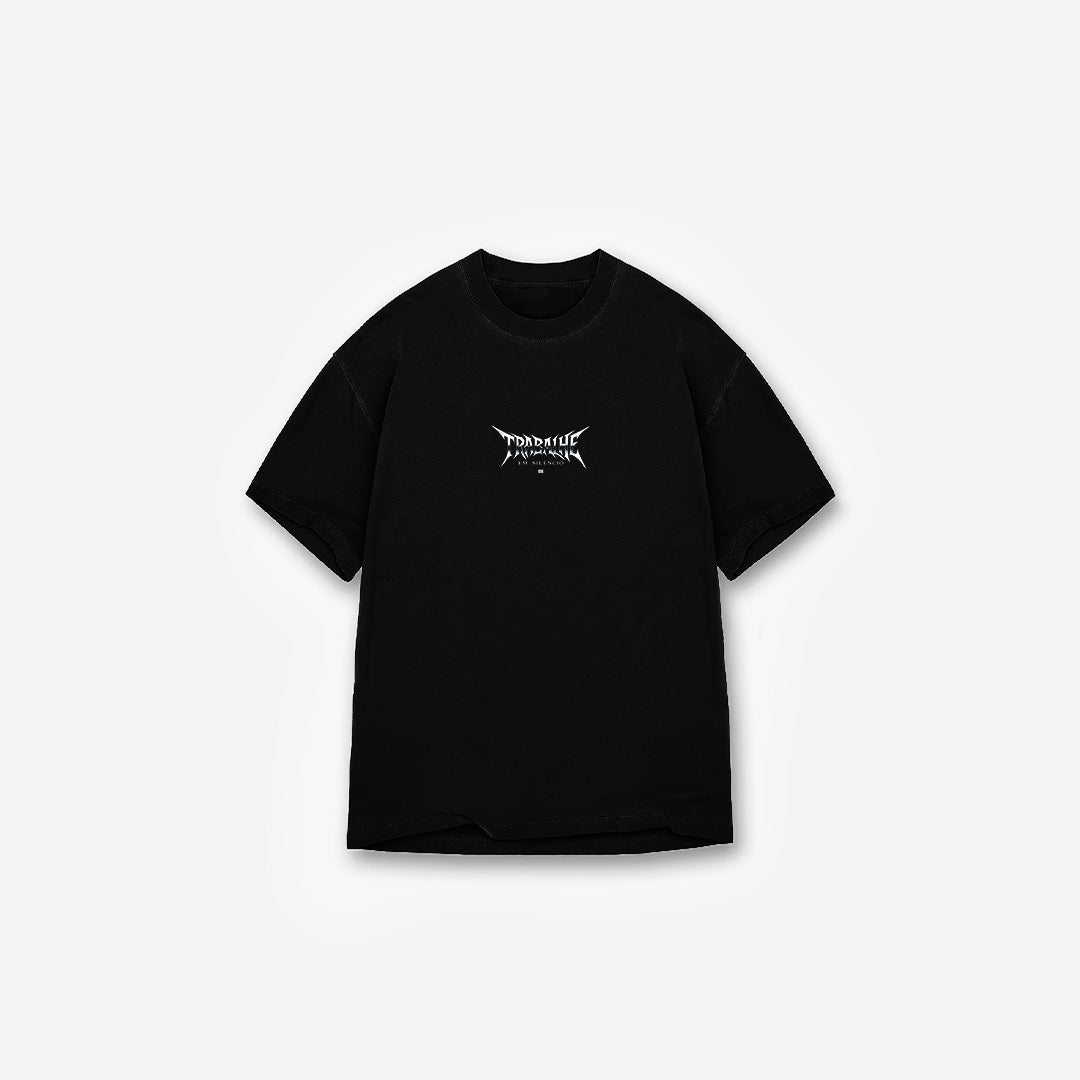 Camiseta Oversized Treino Mith Trabalhe em Silêncio Preto