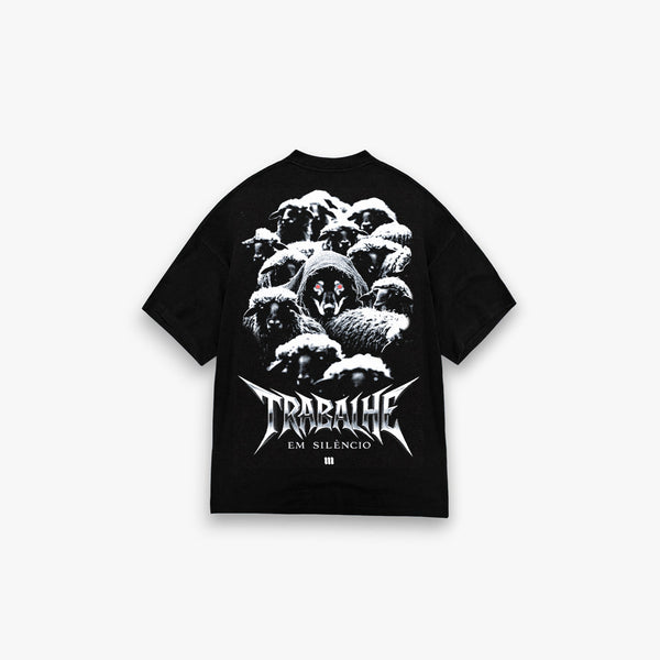 Camiseta Oversized Treino Mith Trabalhe em Silêncio Preto
