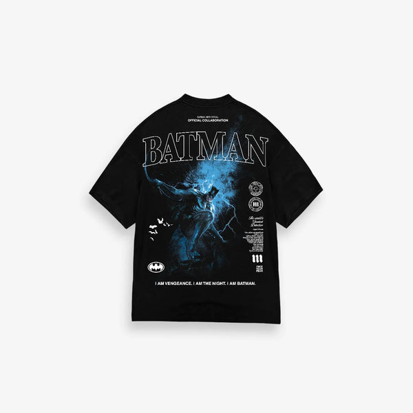 Camiseta Oversized Heavy Mith X Batman I Am The Night Preto