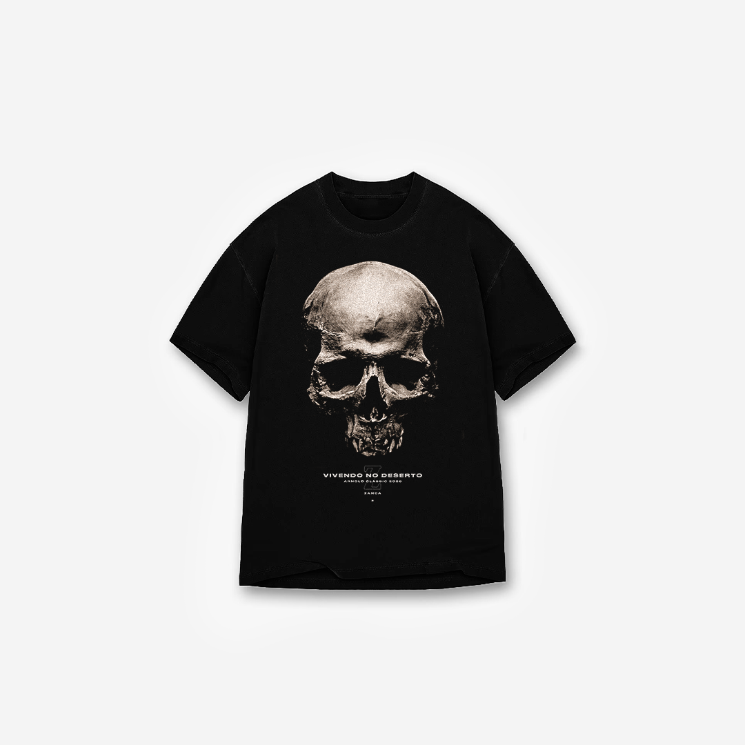 Camiseta Oversized Treino Preta Zanca Vivendo no Deserto