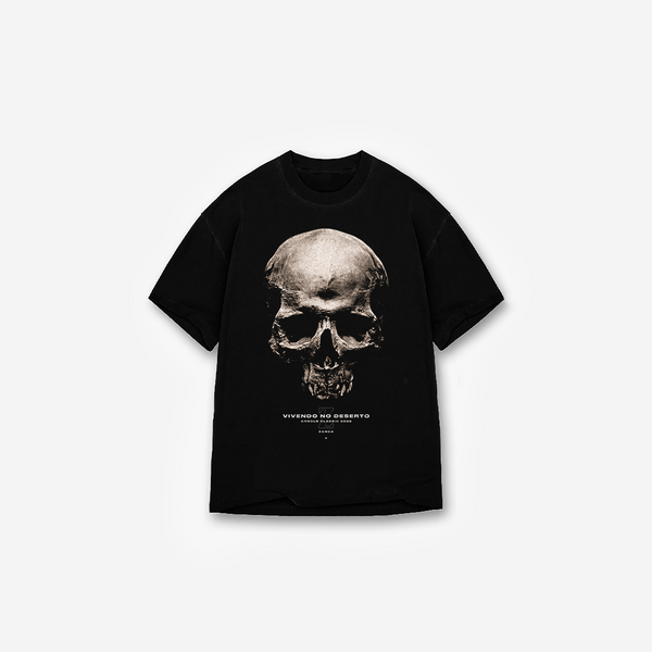 Camiseta Oversized Treino Preta Zanca Vivendo no Deserto