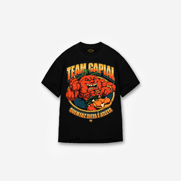 Camiseta Oversized Heavy Preto Quem Faz Dieta é Atleta