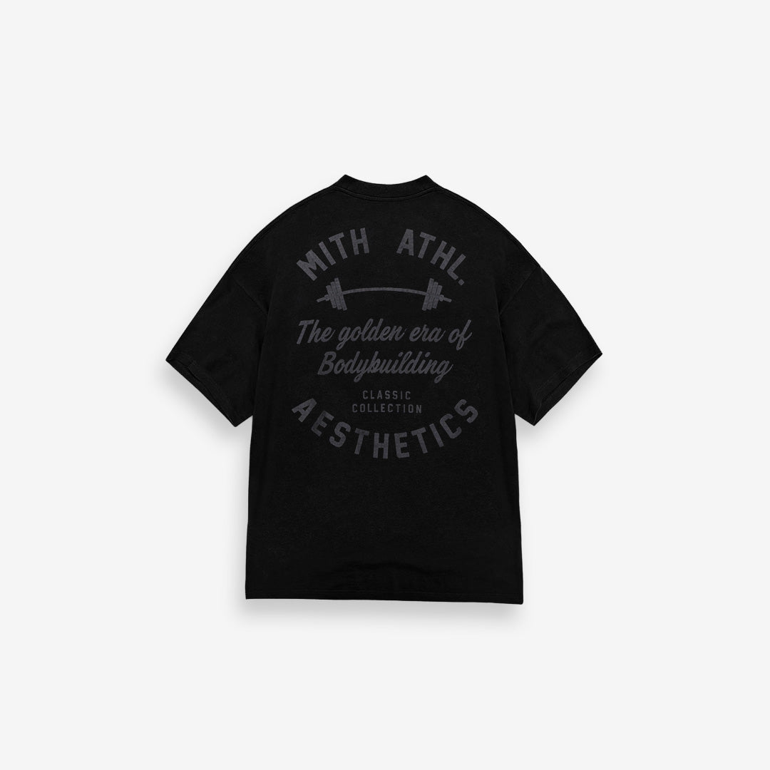 Camiseta Oversized de Treino Golden Era Preta Athl Aesthetics