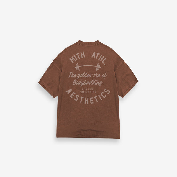 Camiseta Oversized de Treino Golden Era Marrom Athl Aesthetics