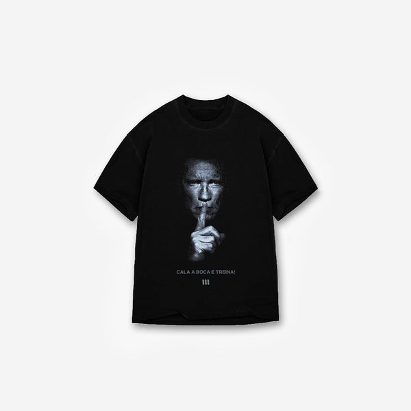 Camiseta Oversized Treino Mith Cala a Boca e Treina Preto