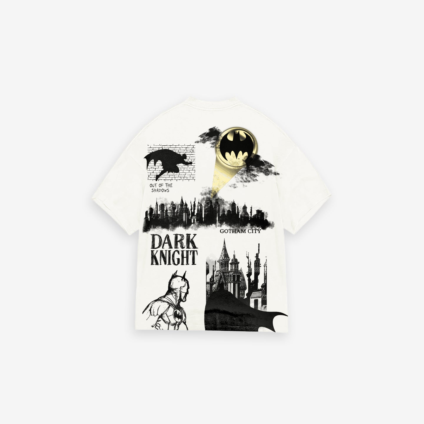 Camiseta Oversized Treino Mith X Batman Dark Knight Off White