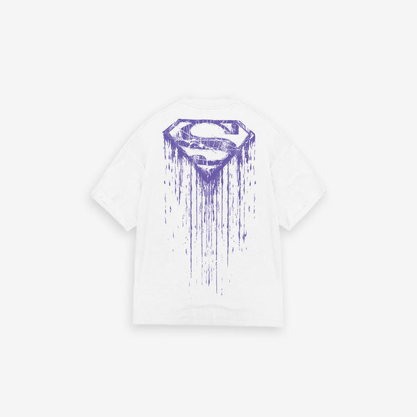 Camiseta Oversized Heavy Mith X Superman Paint Logo Off White