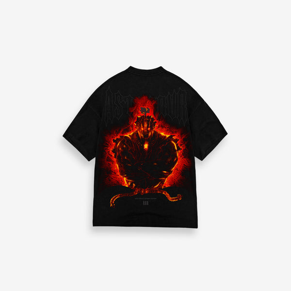 Camiseta Oversized Treino Preto Mith Akuma Fire