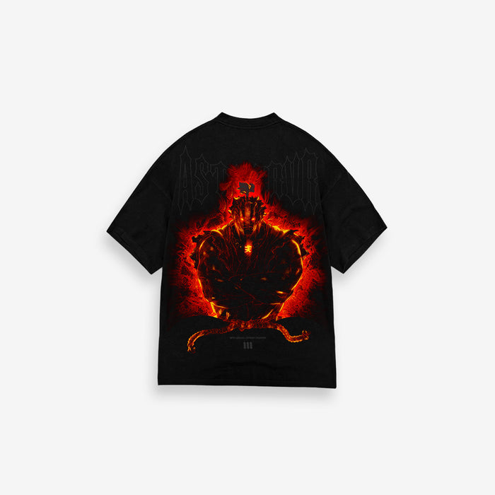Camiseta Oversized Treino Preto Mith Akuma Fire