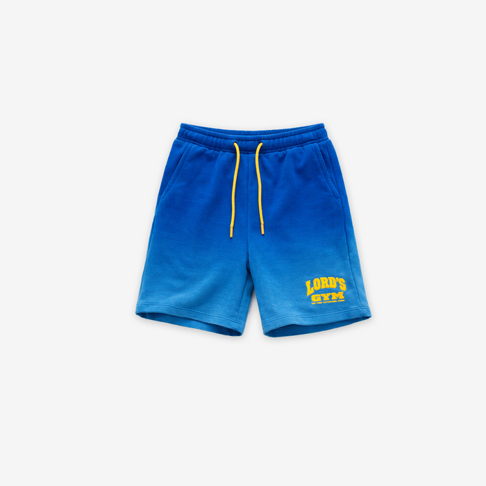 Shorts Curto de Moletinho Estonado Azul Gold's Gym