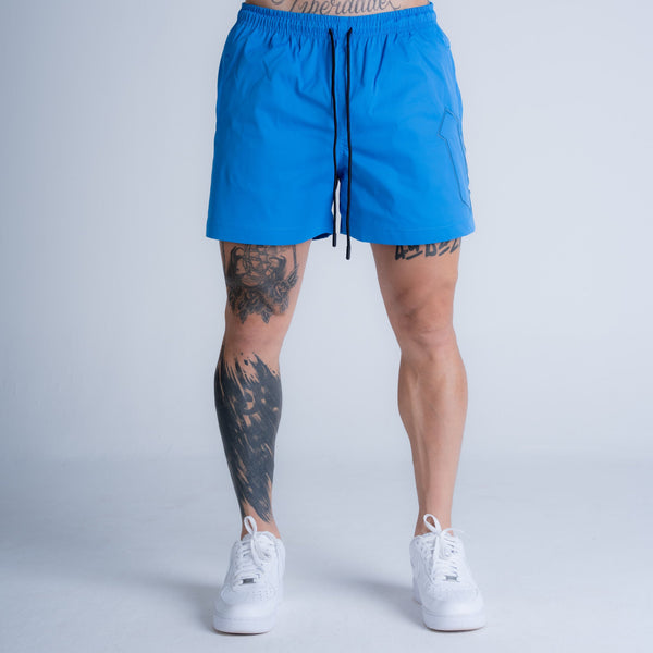 Shorts Curto de Tactel Mith Nation Embroidery Azul