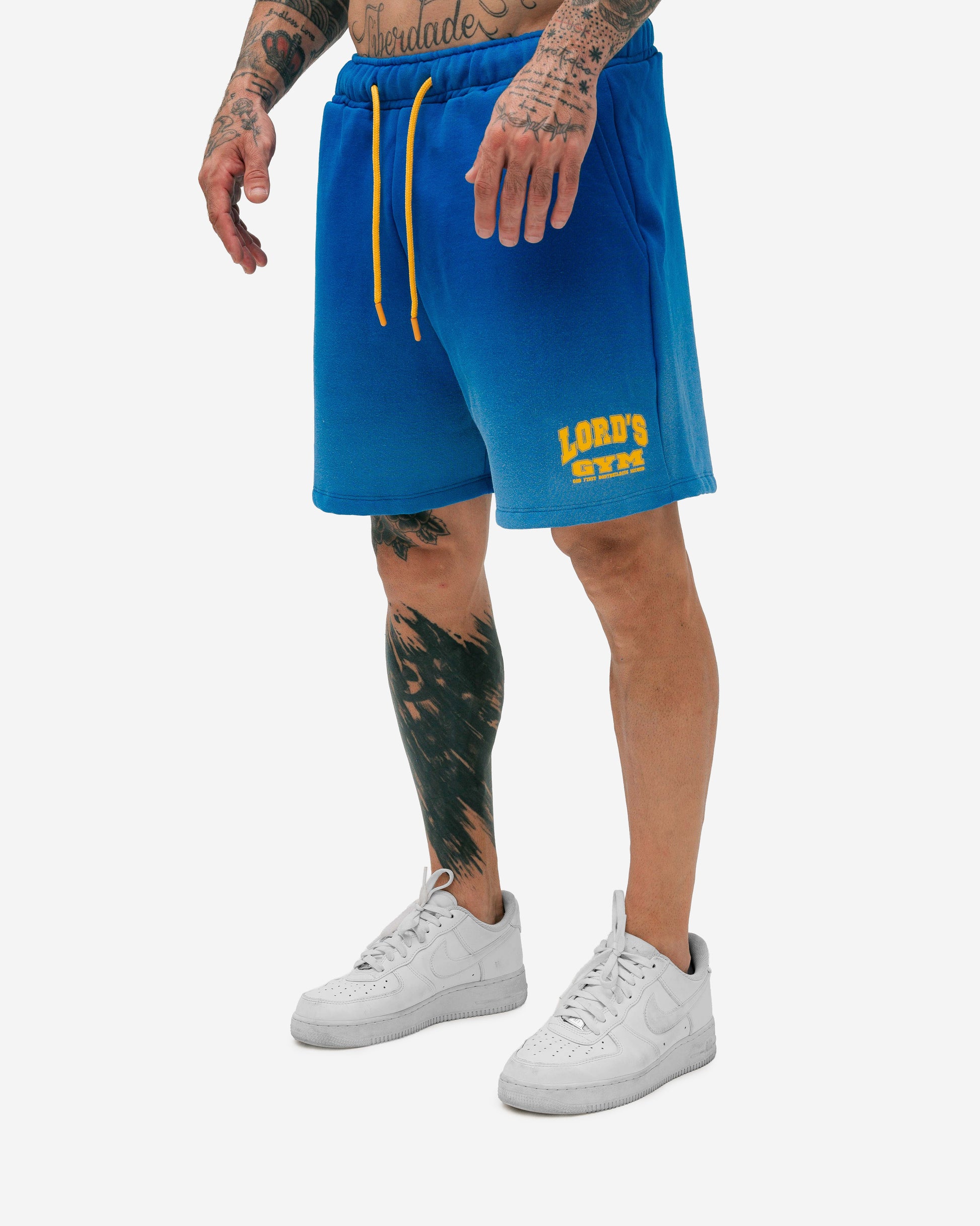 Shorts Curto de Moletinho Estonado Azul Gold's Gym