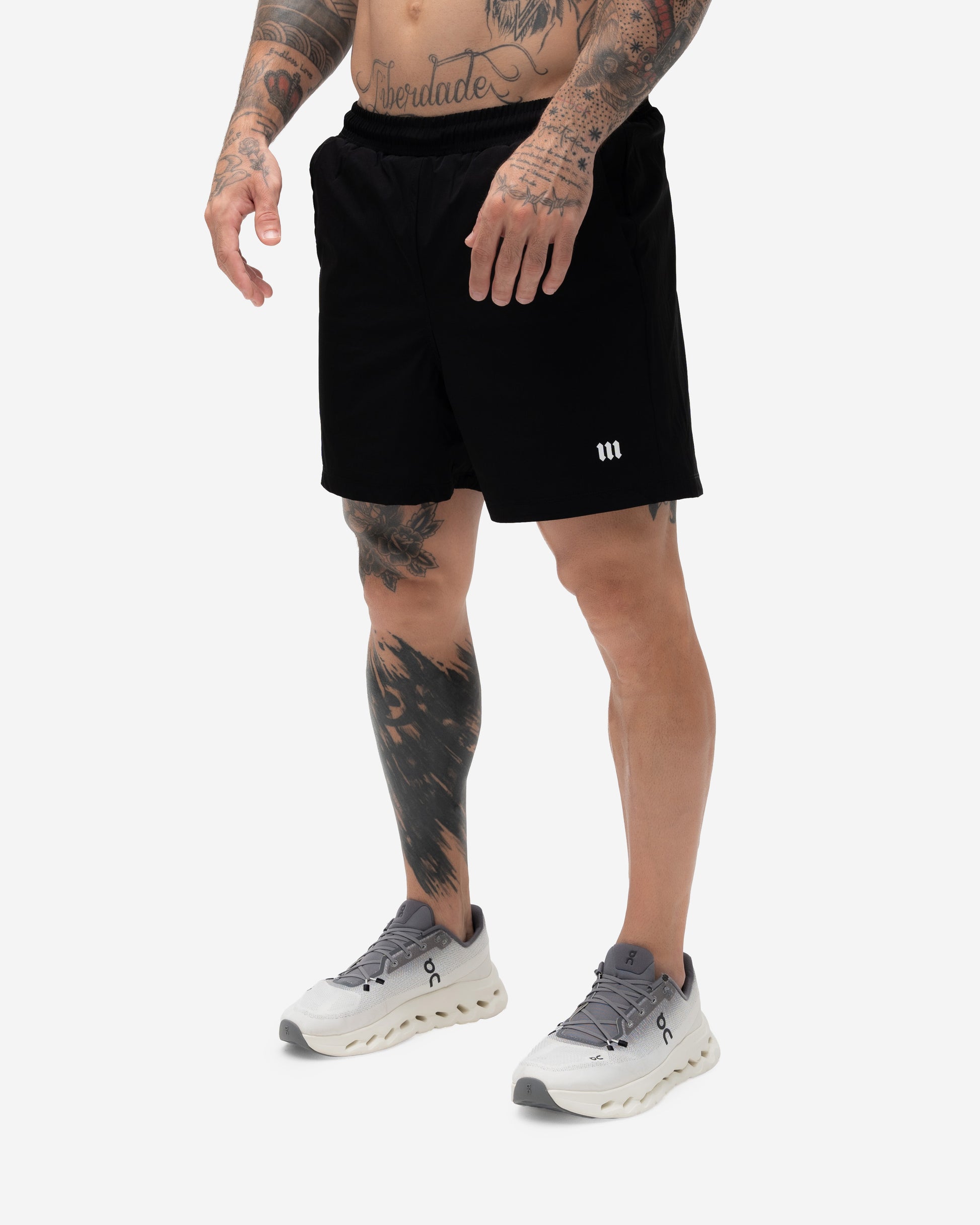 Shorts Regular Tactel Preto Mith Nation Icon