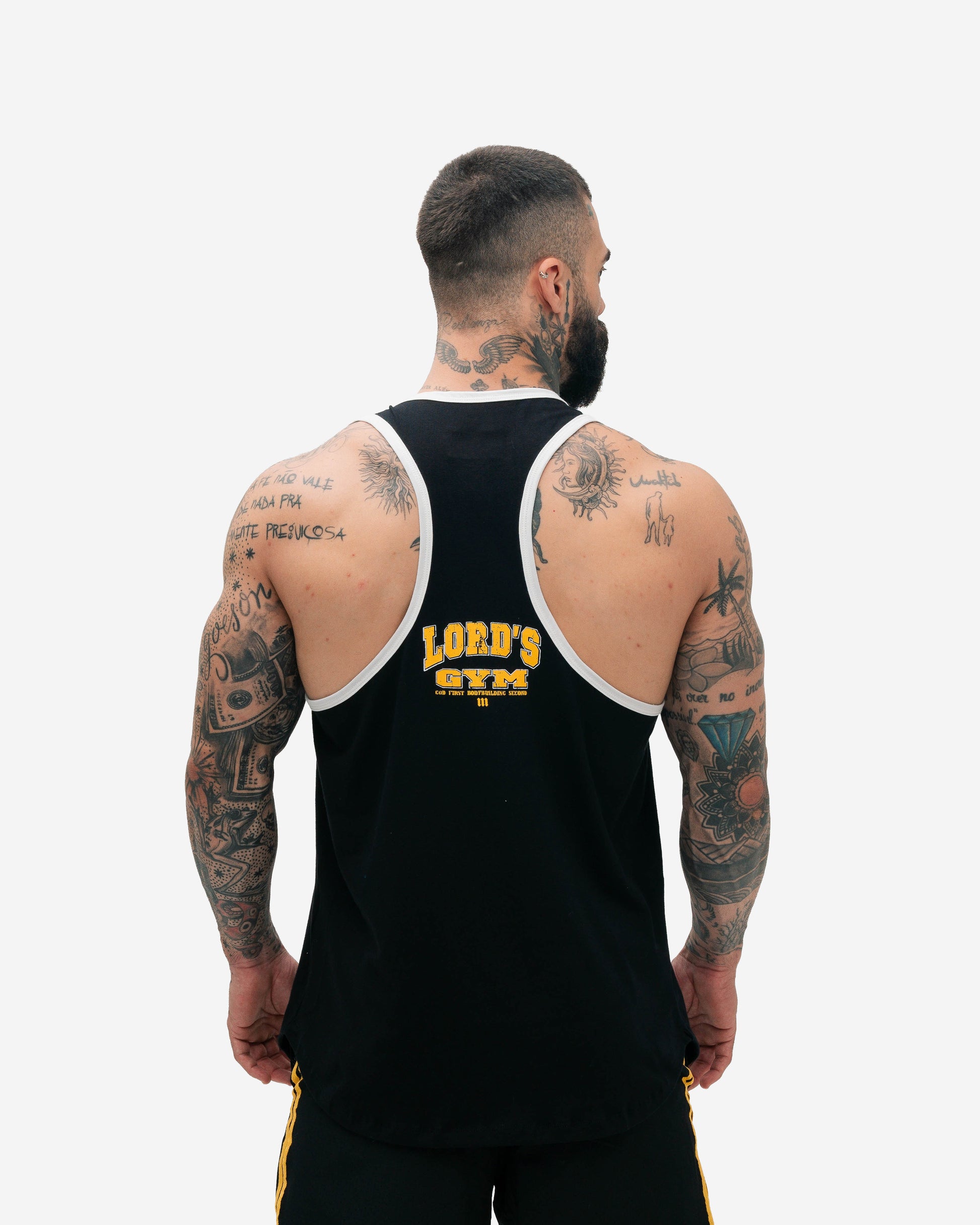 Regata Wide Preto Comam Frutas Lord's Gym