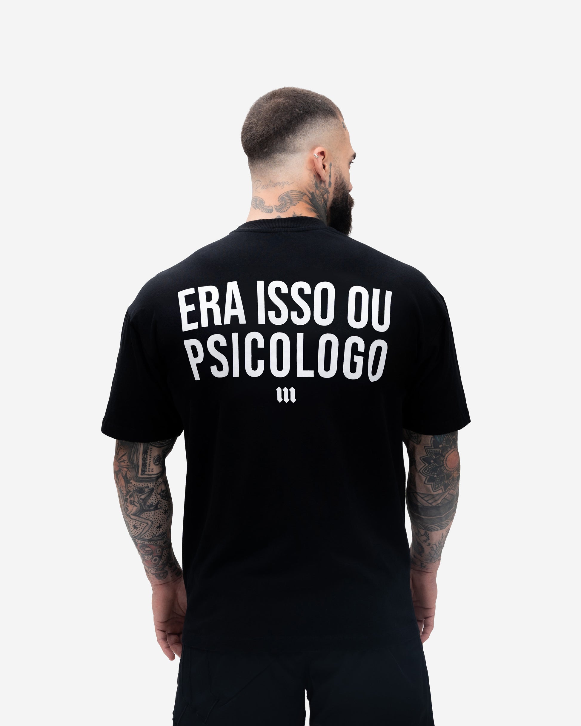 Camiseta Oversized Treino Mith Era Isso ou Psicólogo Preto