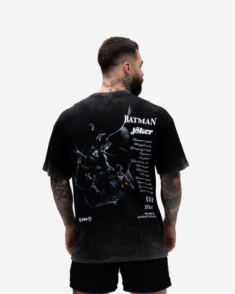 Camiseta Oversized Estonada Premium Mith X Batman Vs. Joker Preto