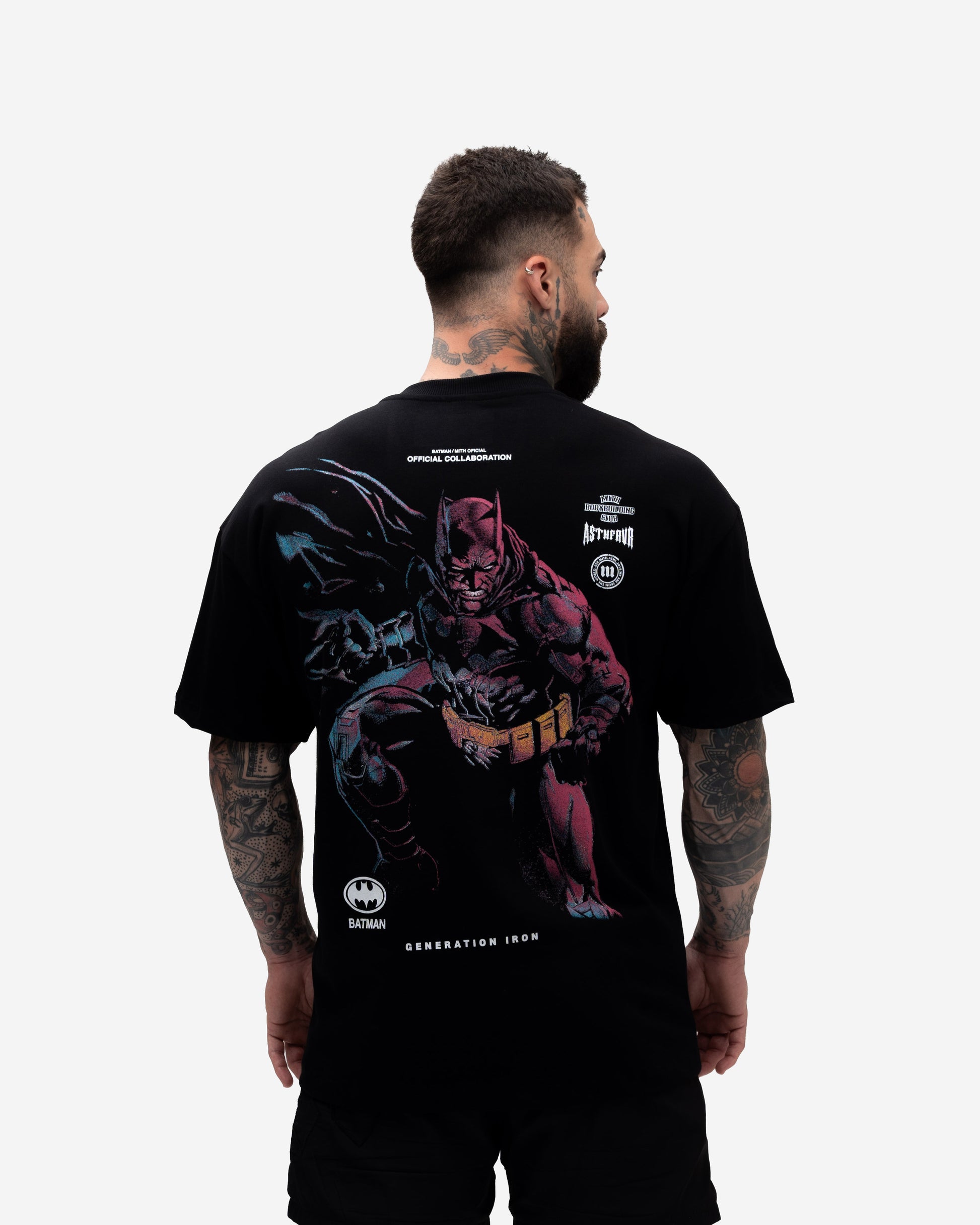 Camiseta Oversized Heavy Mith X Batman Iron Preto