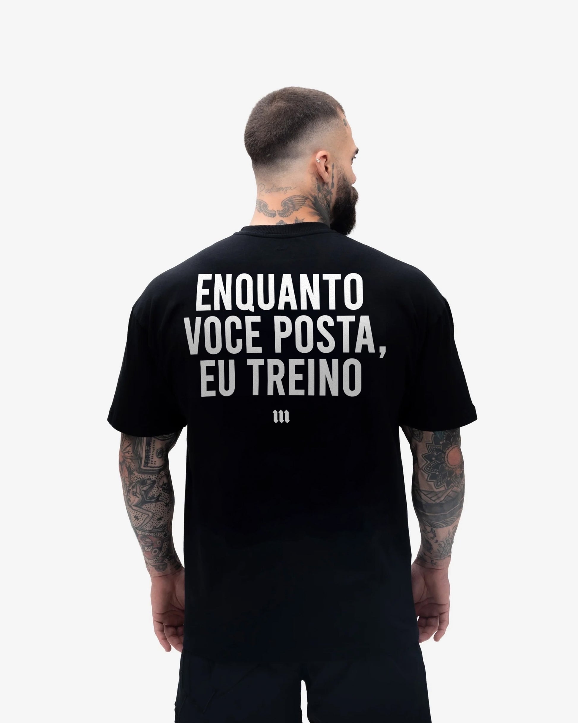 Camiseta Oversized Treino Mith Enquanto Voce Posta Preto