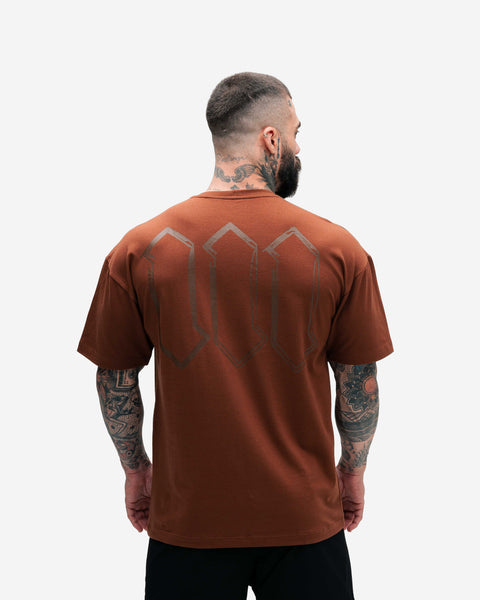 Camiseta Overdized Treino Mith Nation Doodle Marrom