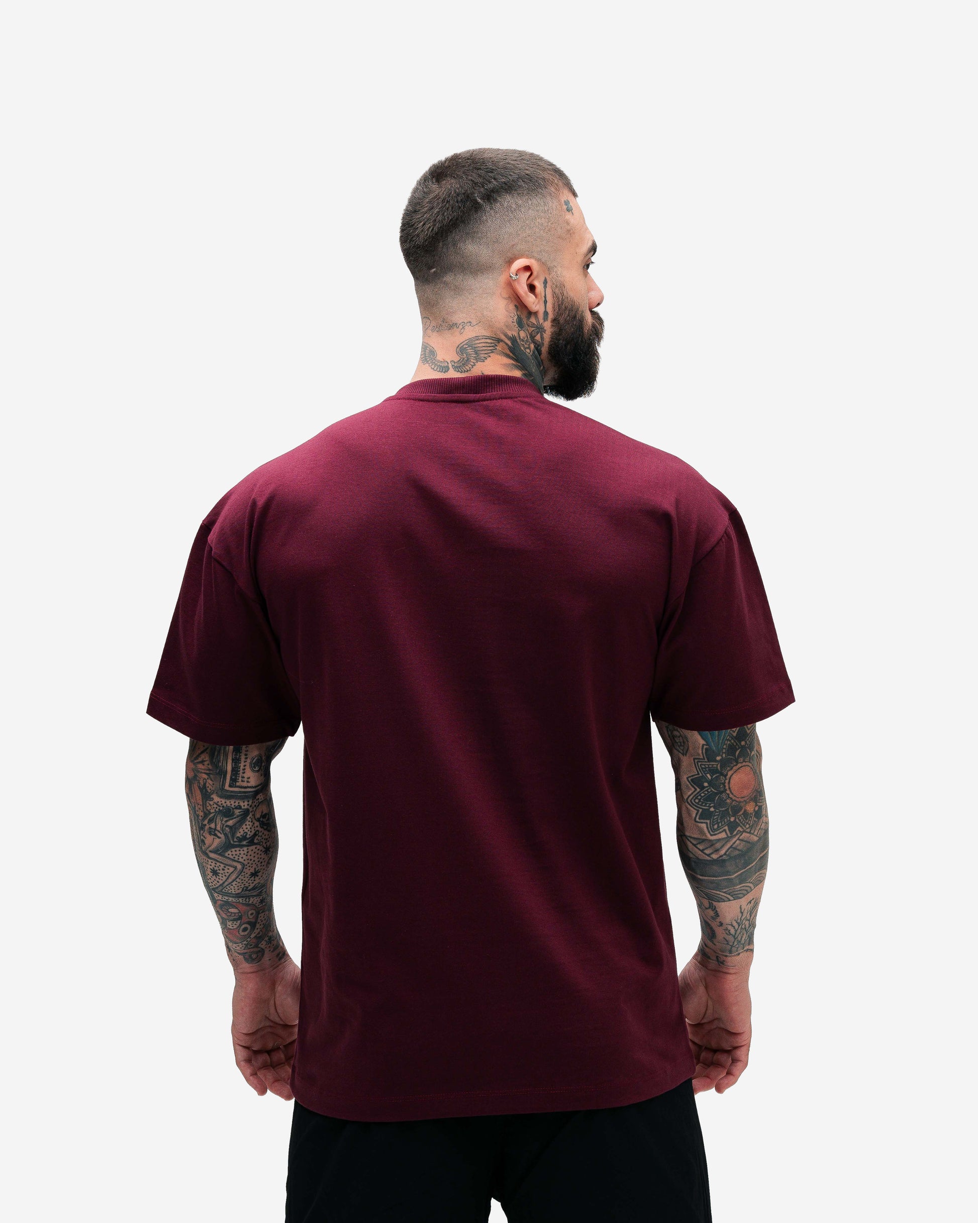Camiseta Oversized Heavy Bordo Mith Nation Logo