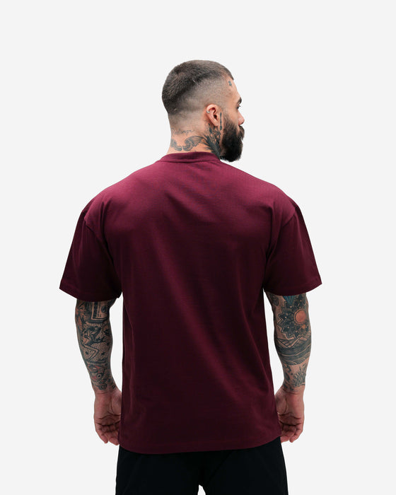 Camiseta Oversized Heavy Bordo Mith Nation Logo
