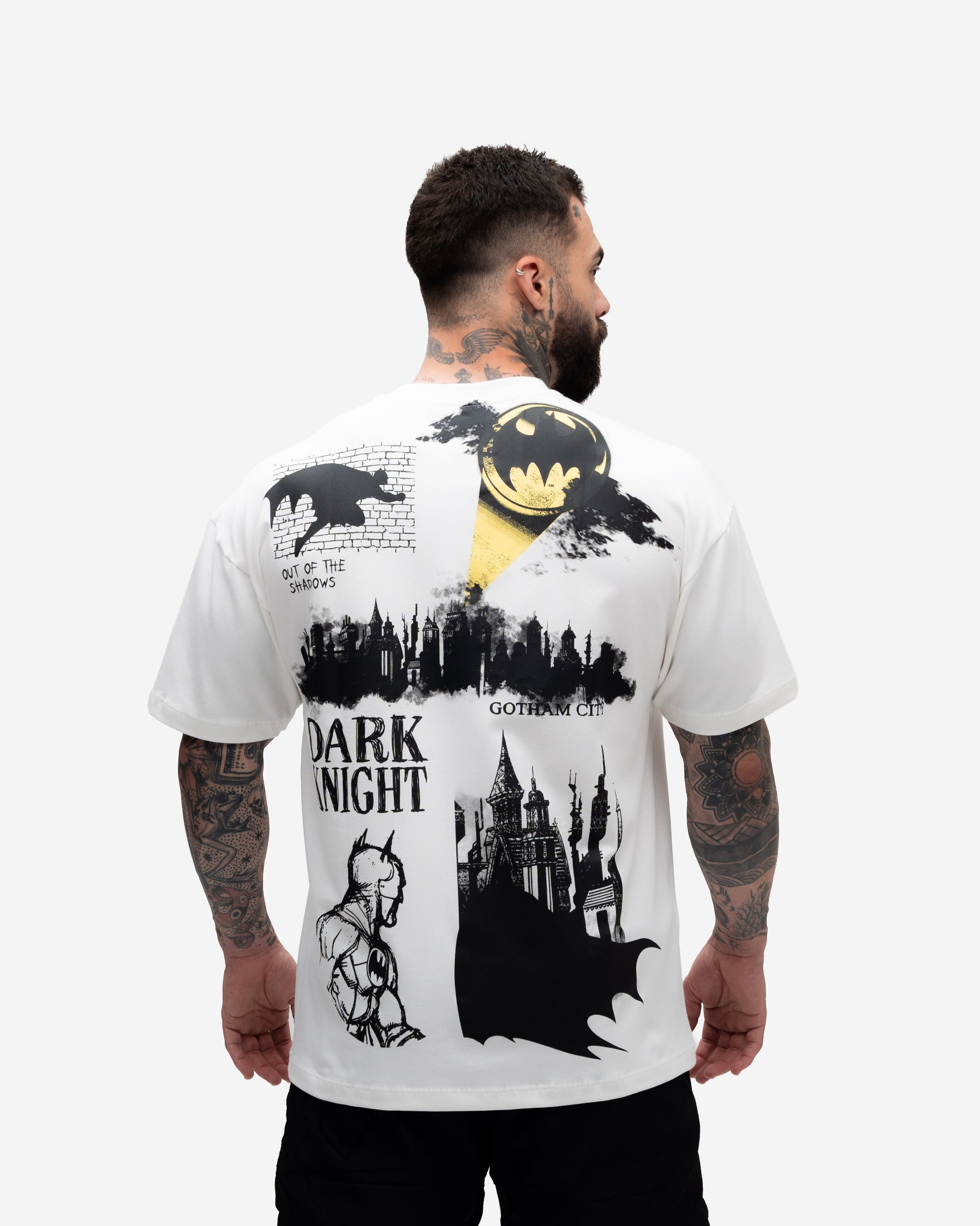 Camiseta Oversized Treino Mith X Batman Dark Knight Off White