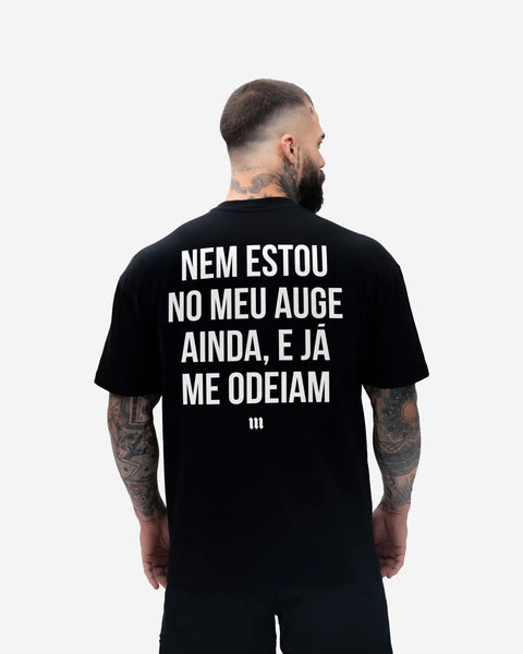 Camiseta Oversized Treino Preta Mith Nem Estou no Meu Auge
