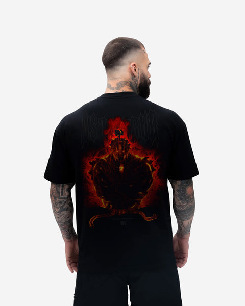 Camiseta Oversized Treino Preto Mith Akuma Fire