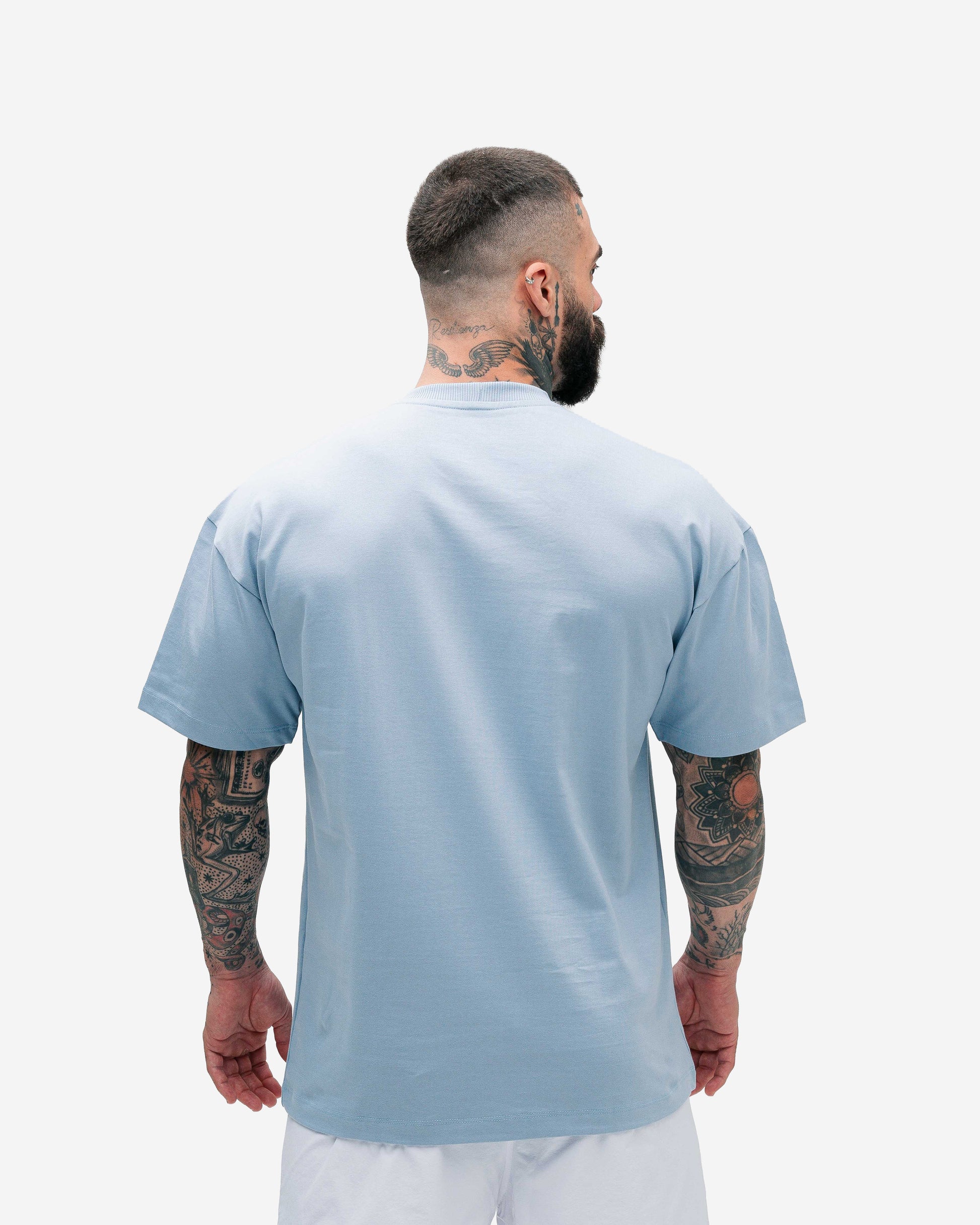 Camiseta Oversized Heavy Mith Nation Logo Azul