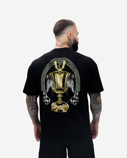 Camiseta Oversized Treino Preta Brandao Champion Trophy