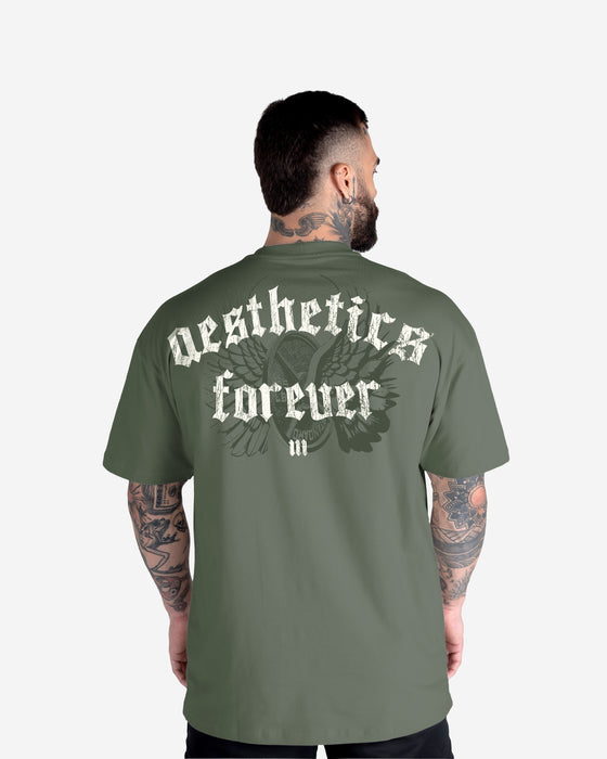 Camiseta Oversized Treino Verde Mith Nation Aesthetics Forever