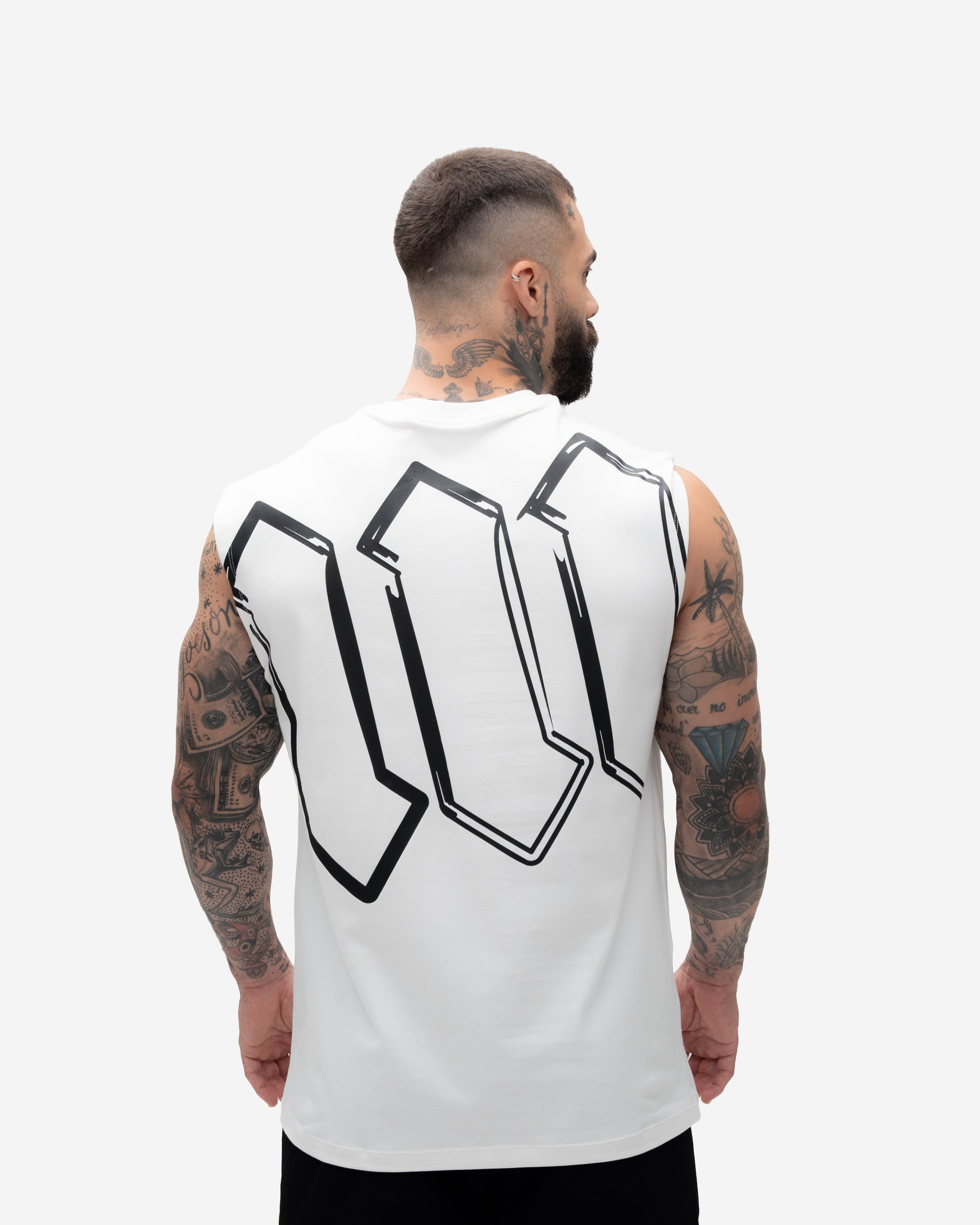 Regata Drop Shoulder Treino Off White Mith Nation Doodle Grid