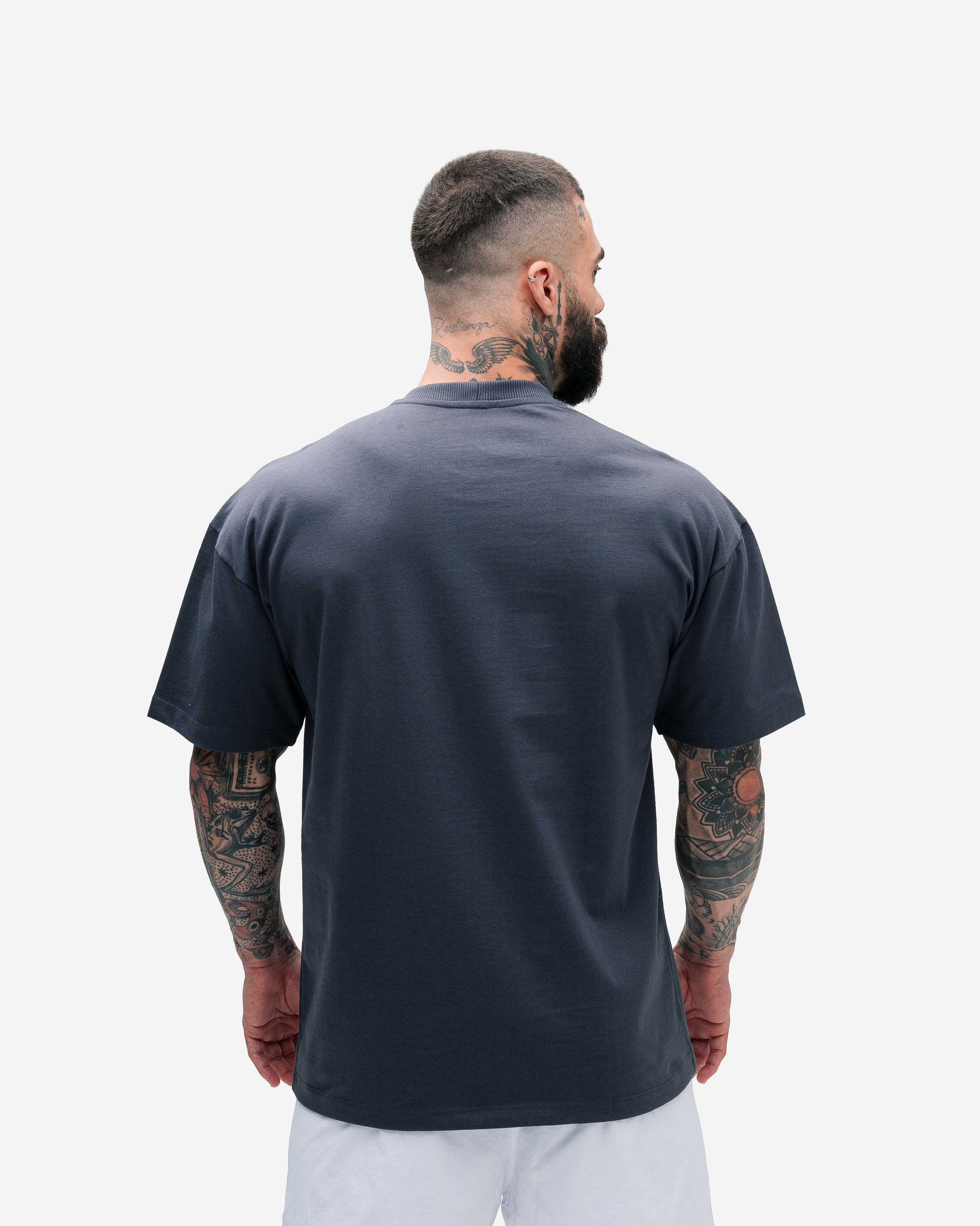 Camiseta Oversized Heavy Mith Nation Logo Chumbo