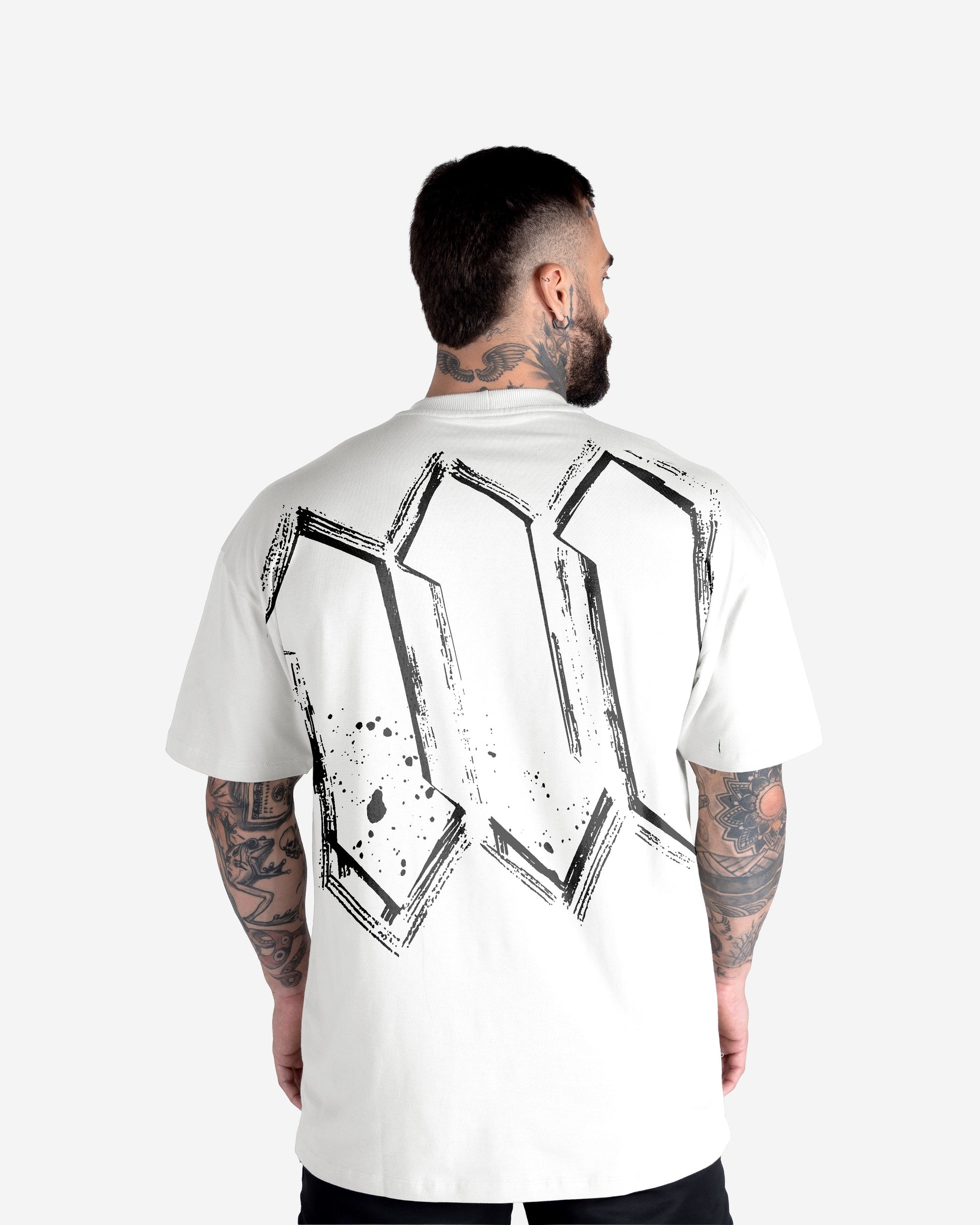 Camiseta Oversized Treino Off White Mith Nation Doodle Grid