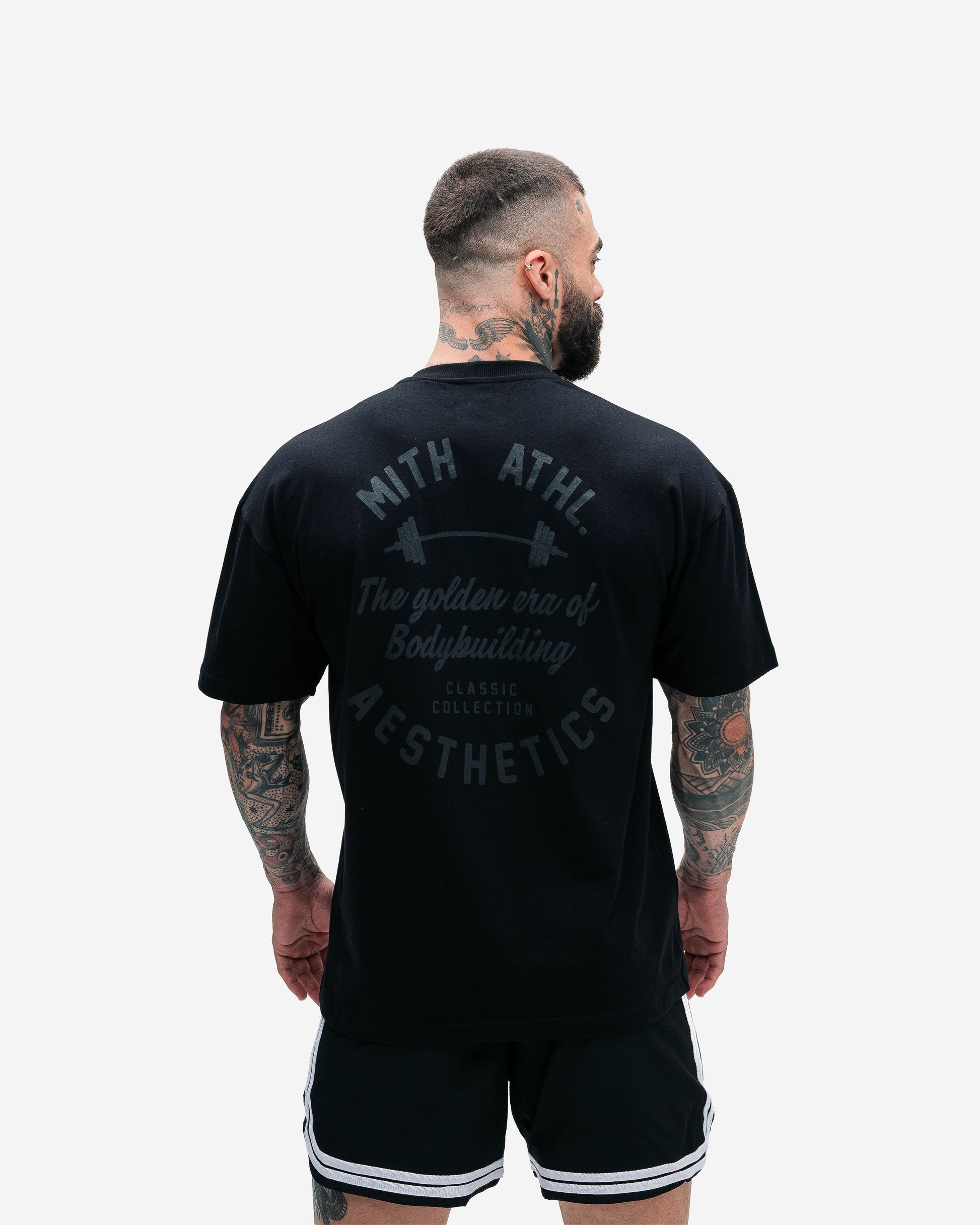 Camiseta Oversized de Treino Golden Era Preta Athl Aesthetics