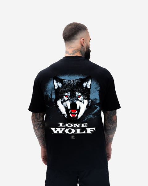 Camiseta Oversized Treino Mith Lobo Solitário Preto