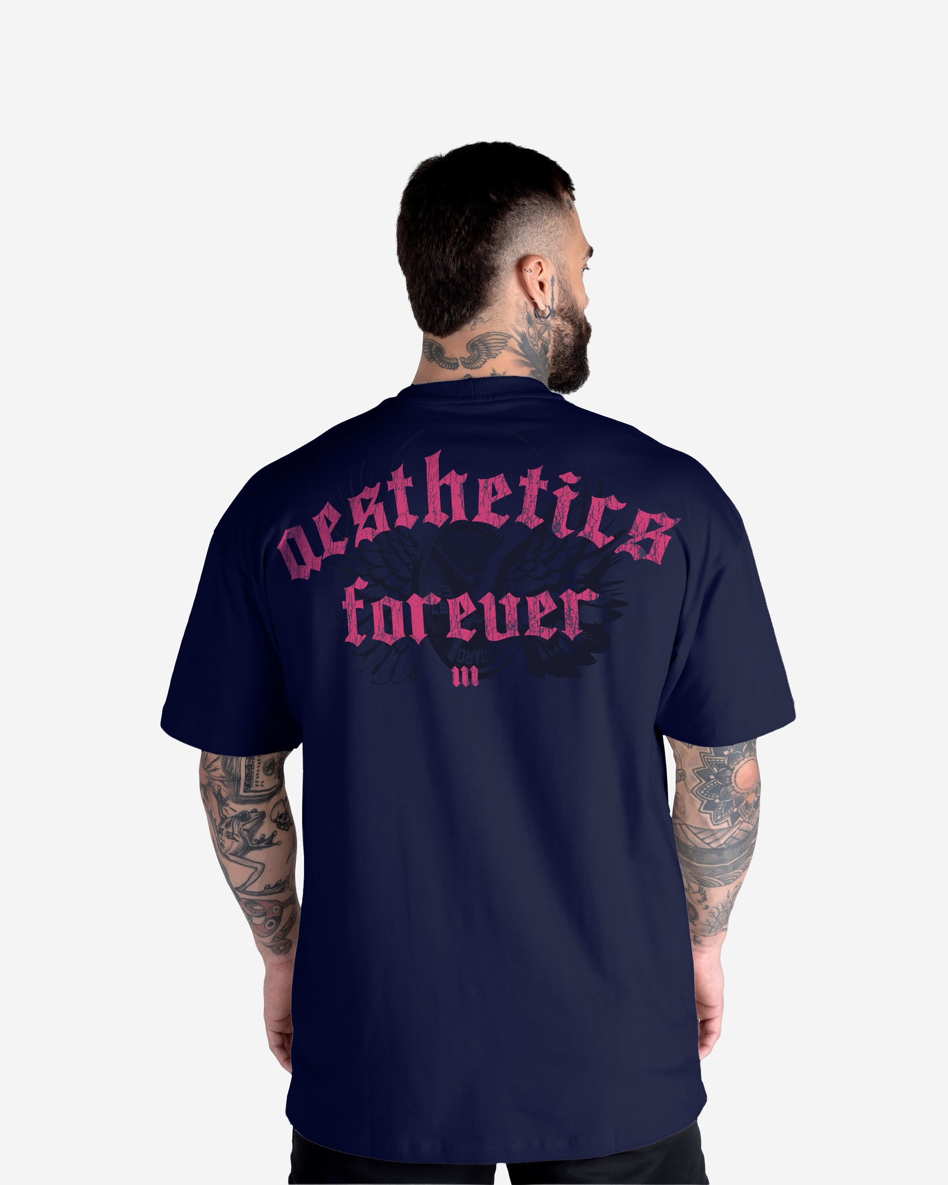 Camiseta Oversized Treino Azul Mith Nation Aesthetics Forever