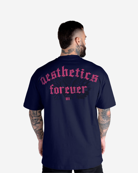 Camiseta Oversized Treino Azul Mith Nation Aesthetics Forever