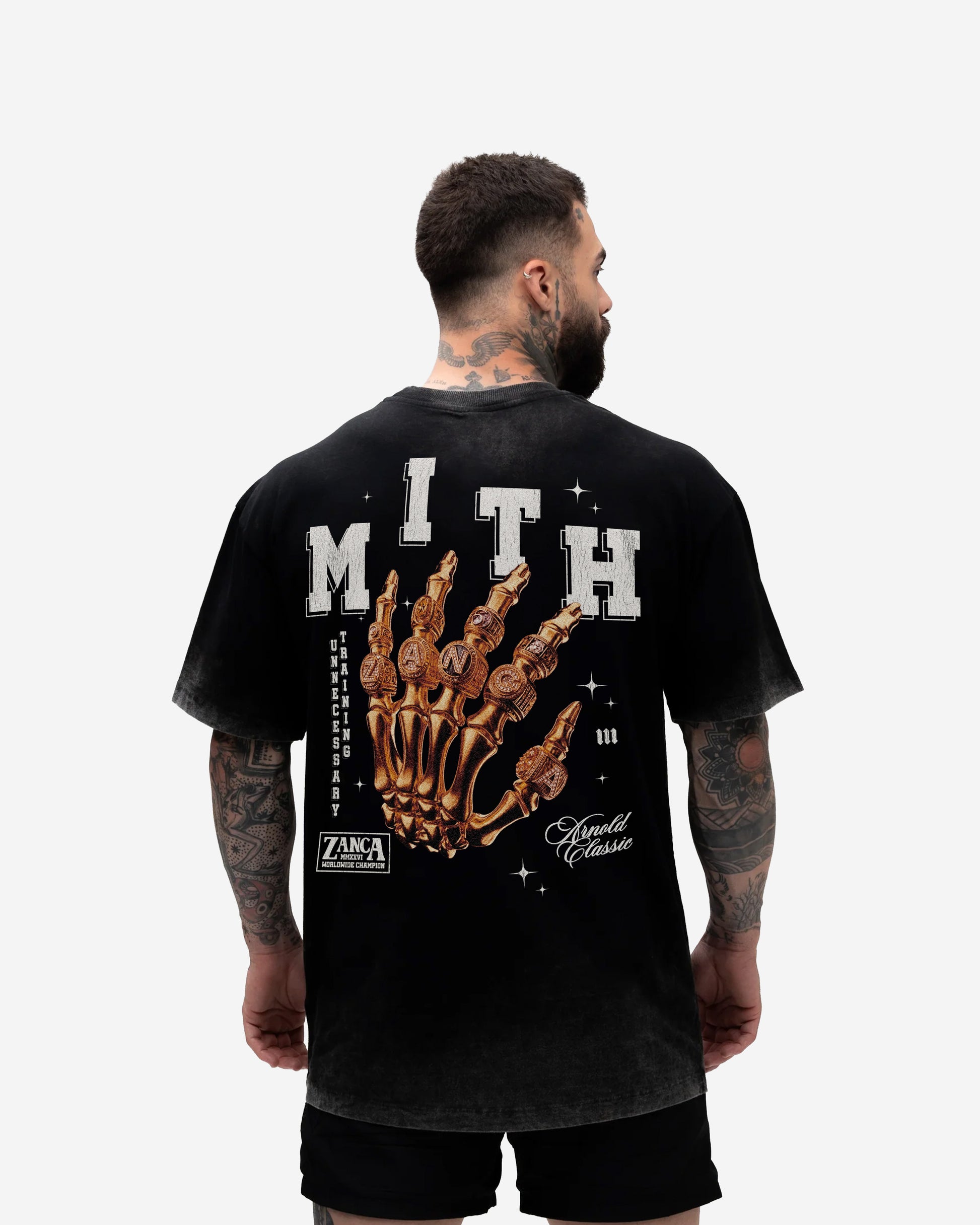 Camiseta Oversized Super Premium Estonada Preta Zanca Golden Boy