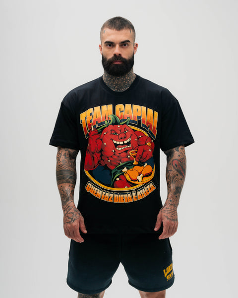 Camiseta Oversized Heavy Preto Quem Faz Dieta é Atleta