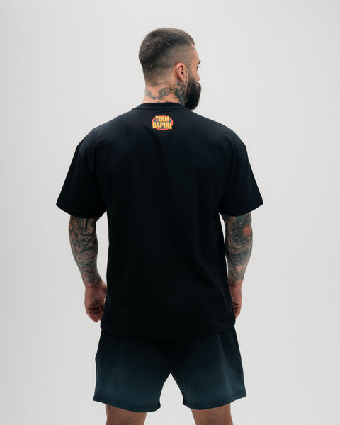 Camiseta Oversized Heavy Preto Quem Faz Dieta é Atleta