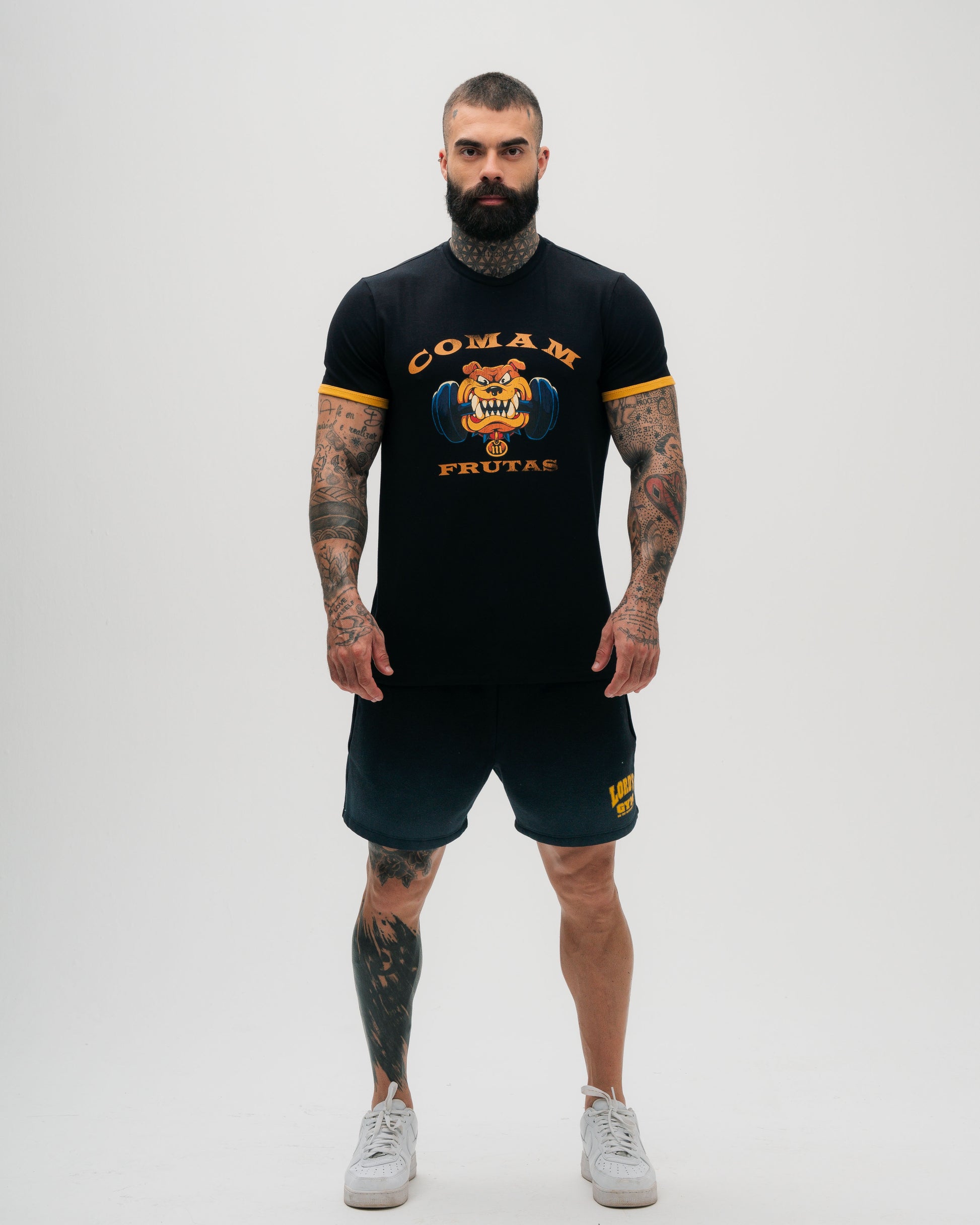 Camiseta Slim Fit Treino Preto Bulldog