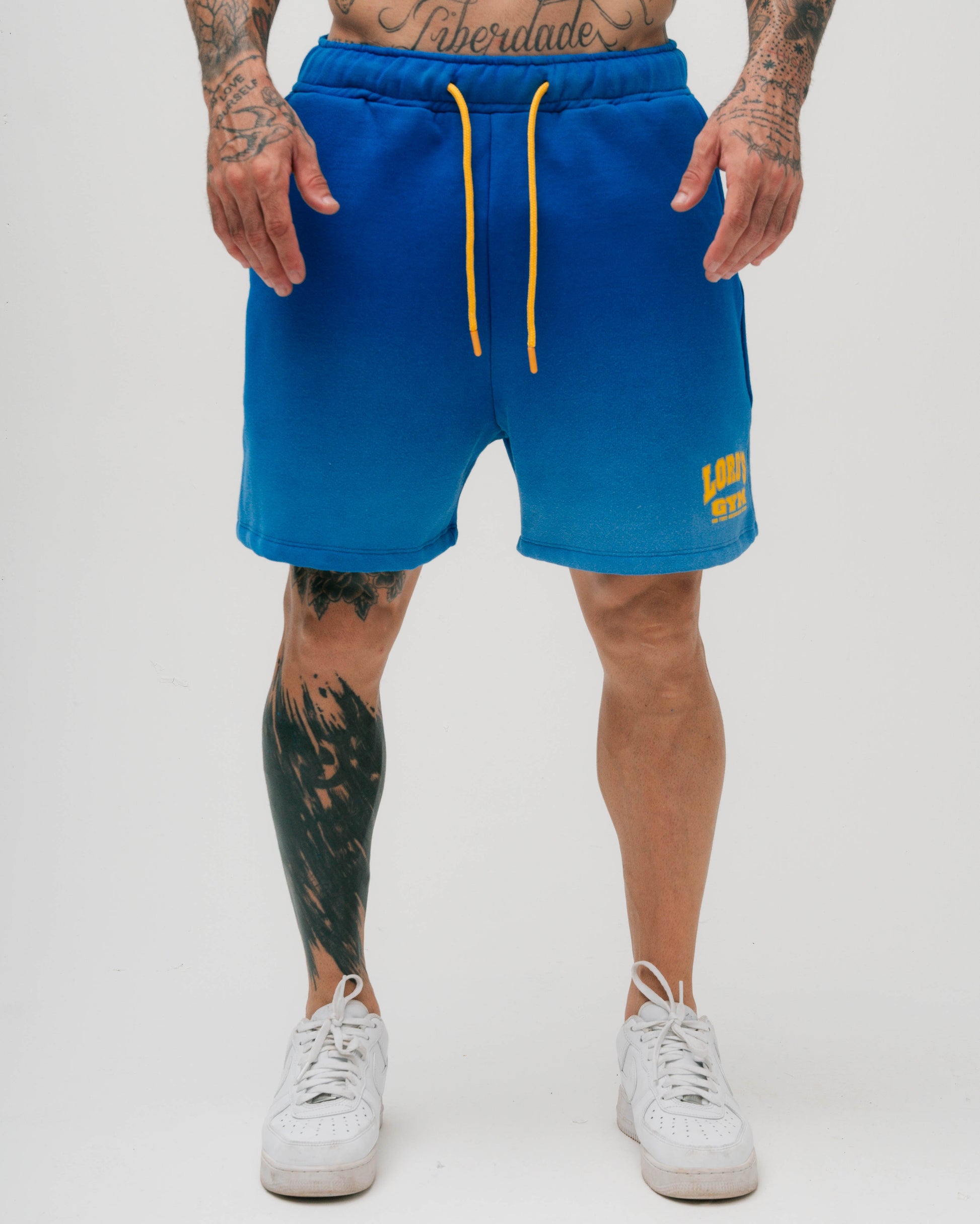 Shorts Curto de Moletinho Estonado Azul Gold's Gym