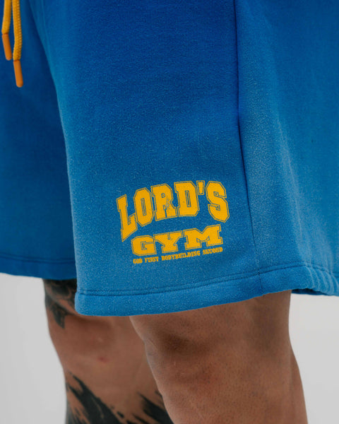 Shorts Curto de Moletinho Estonado Azul Gold's Gym