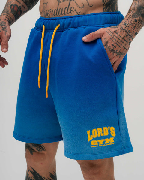 Shorts Curto de Moletinho Estonado Azul Gold's Gym